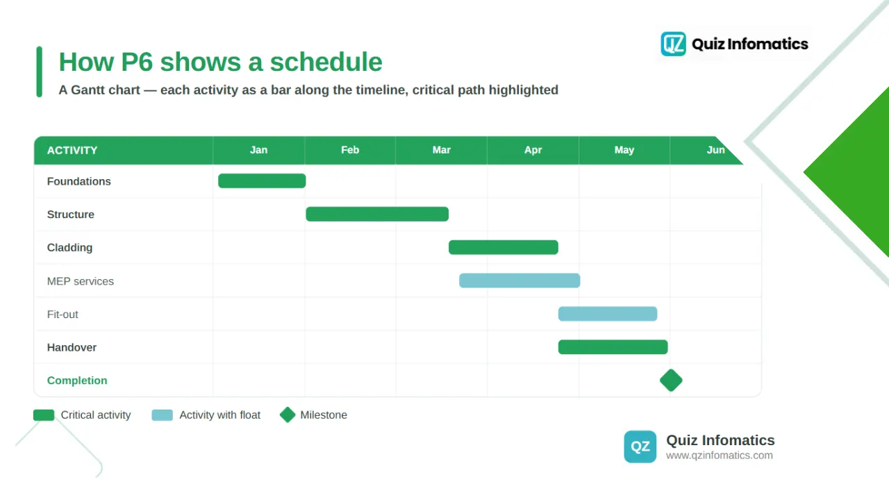 Primavera P6 and Gantt charts