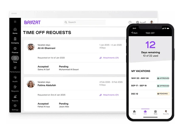 Employee self-service and mobile app in Bayzat