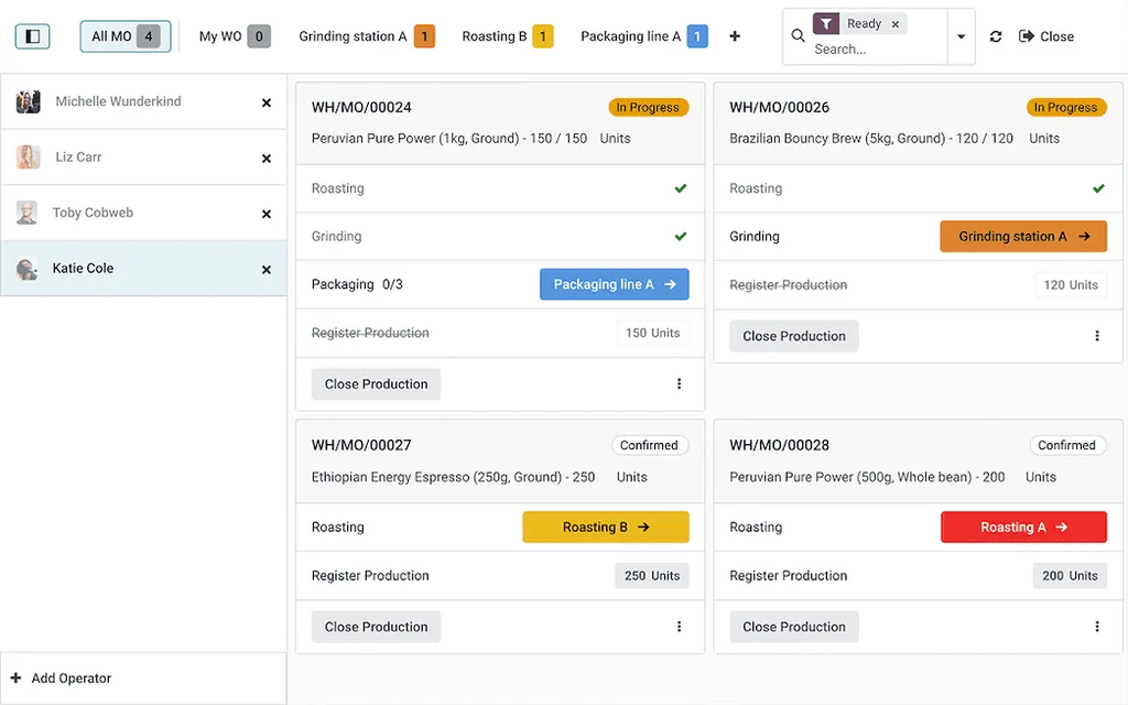 Odoo manufacturing orders and shop floor scheduling